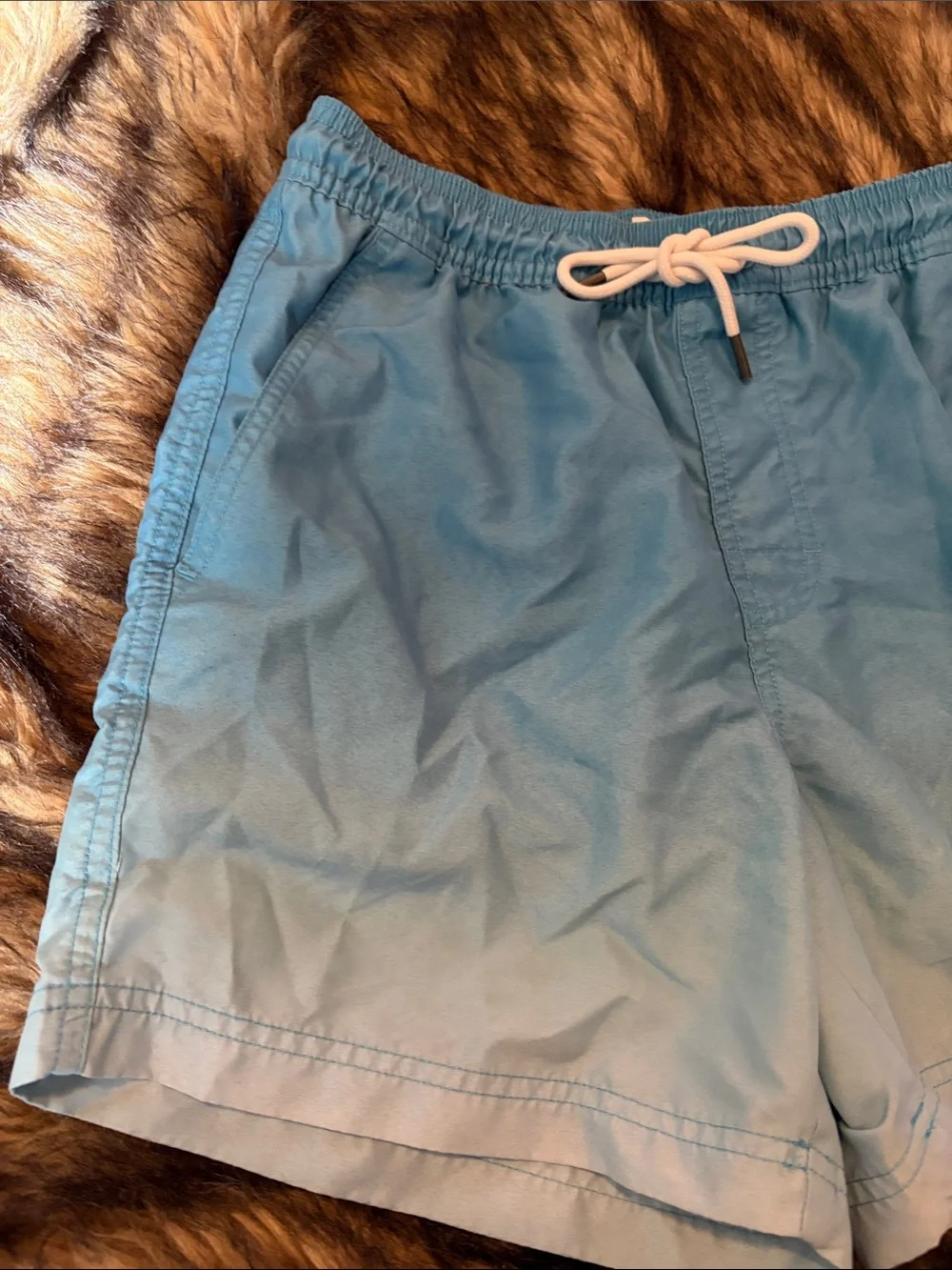 American Eagle Men's Ombre Sky Blue Swim Trunks with Drawstring Waist Size XS